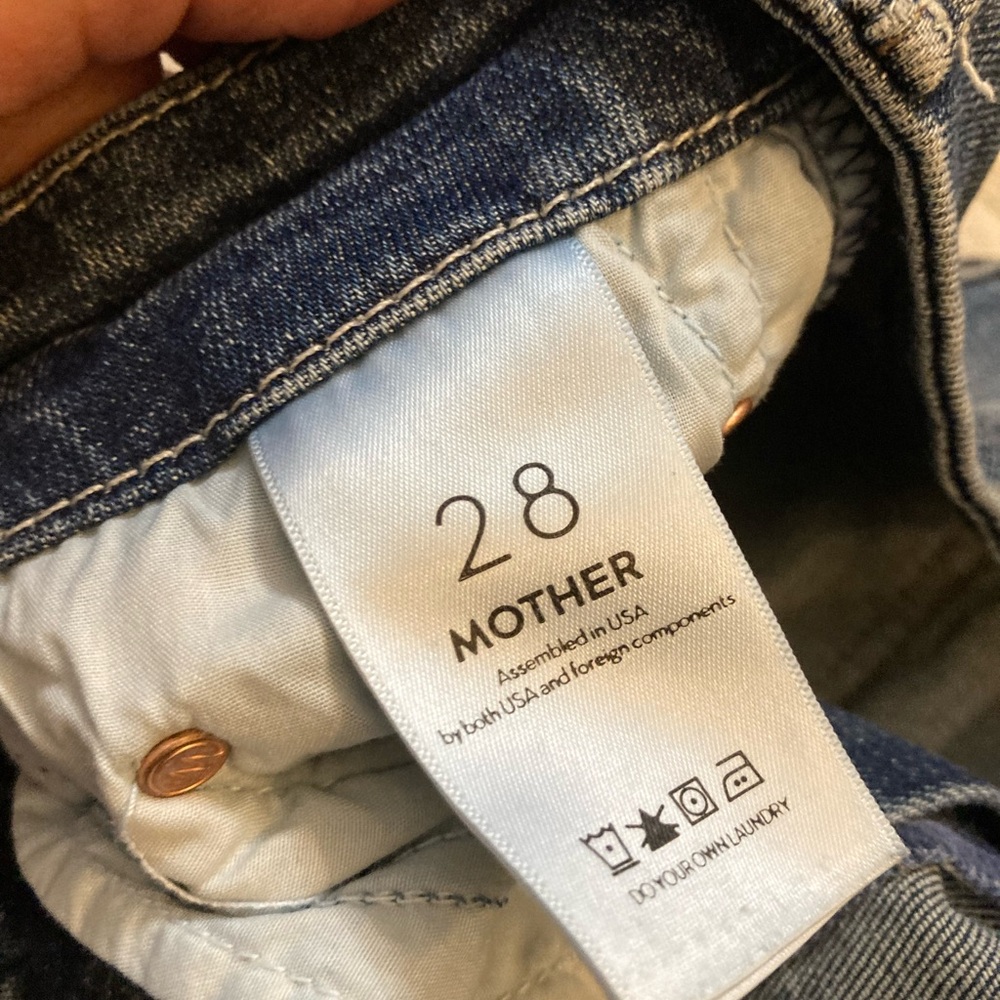 MOTHER High Rise Ripped Jeans - Light Blue - Picture 4 of 6